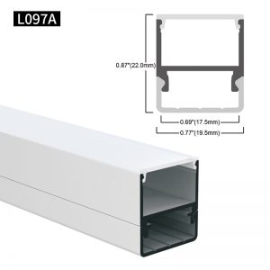 19.5*22MM LED Cover Strip Aluminium Profile with Diffuser-L097A